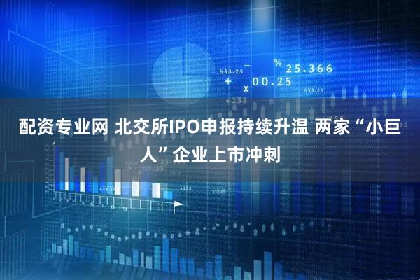 配资专业网 北交所IPO申报持续升温 两家“小巨人”企业上市冲刺