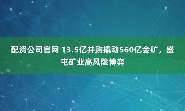 配资公司官网 13.5亿并购撬动560亿金矿，盛屯矿业高风险博弈
